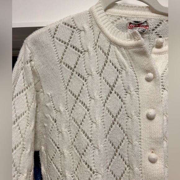 Vintage Knit Cardigan Argyle Pattern - Picture 3 of 5